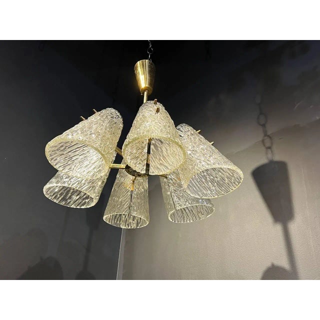Italian 1930’s Barovier Six Lights Chandelier For Sale - Image 3 of 10