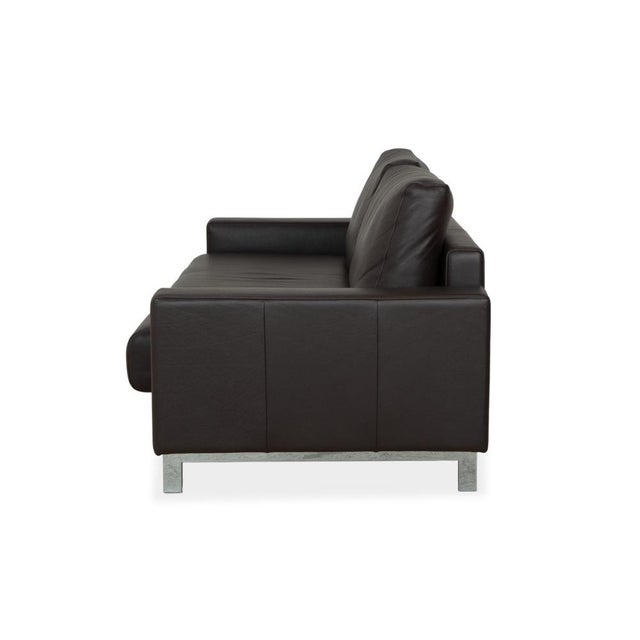 Brown Leather Vida Three-Seater Sofa from Rolf Benz For Sale - Image 5 of 6