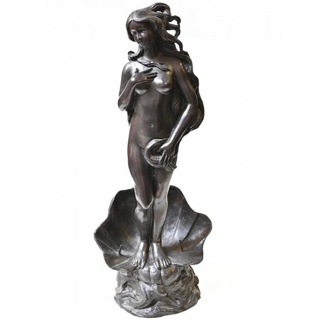 French Bronze Fountain Nude Female Rococo Clam Shell Water Feature For Sale - Image 16 of 17