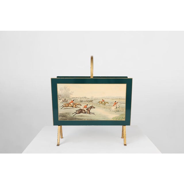 Mid-Century Modern Hollywood Regency Magazine Rack with Painted Scene, France, 1950s For Sale - Image 3 of 14