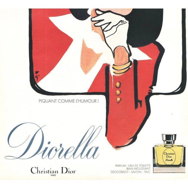 Contemporary 1980 Vintage French Christian Dior Perfume Advertisement Print by Gruau For Sale - Image 3 of 3