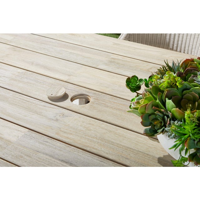Big Sur Outdoor Dining Table, Gray Teak For Sale - Image 4 of 12