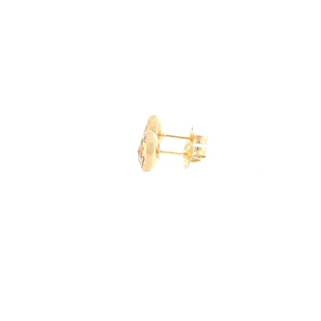 Traditional Marco Bicego Jaipur Color 18k Yellow Gold Bezel Set Citrine Quartz Stud Earrings, Pair For Sale - Image 3 of 5