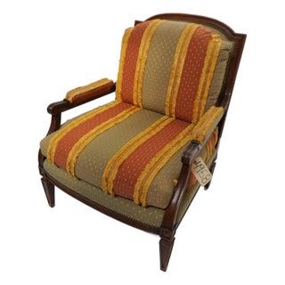 1990s William Switzer Louis XVI Continental Custom Upholstered Armchair For Sale