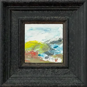 Angela Wakefield, Impasto Abstract Seascape Landscape Miniature Study Contemporary British Artist, 2020