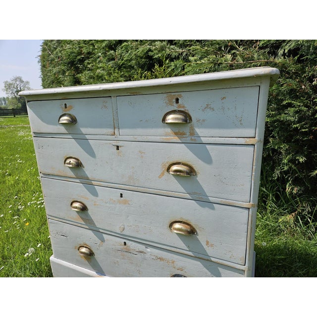 Victorian Painted Pine Chest of Drawers For Sale - Image 3 of 7