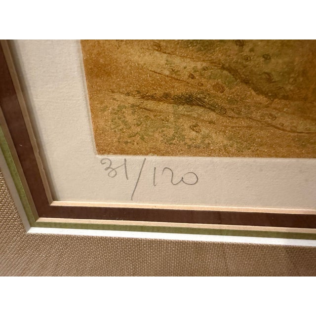 1970s Françoise Deberdt "Poisson Volant" Original Etching – Limited Edition 31/120, Framed With Coa For Sale - Image 4 of 11