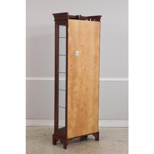 Pair Jasper Cherry 1 Door Glass Curio Display Cabinets For Sale - Image 17 of 18