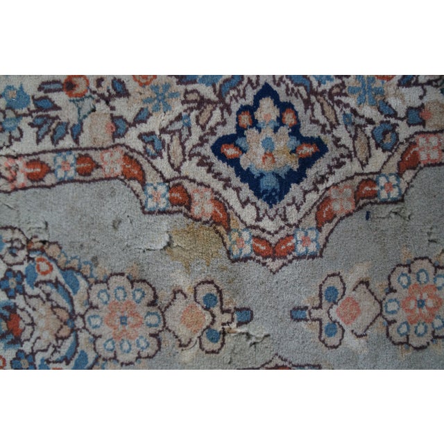 Vintage Hand Knotted Wool Geometric Curvilinear Medallion Rug Runner 3' X 10' For Sale - Image 4 of 14