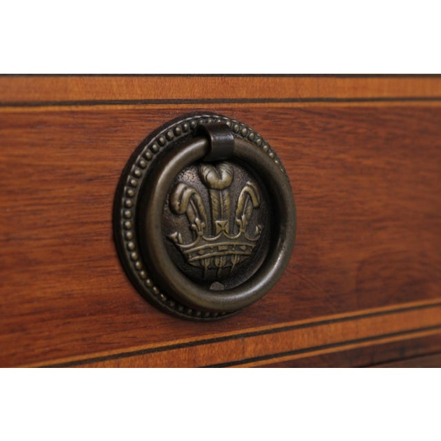 Antique Edwardian 2 Drawer Inlaid Mahogany Curio Cabinet For Sale - Image 14 of 16