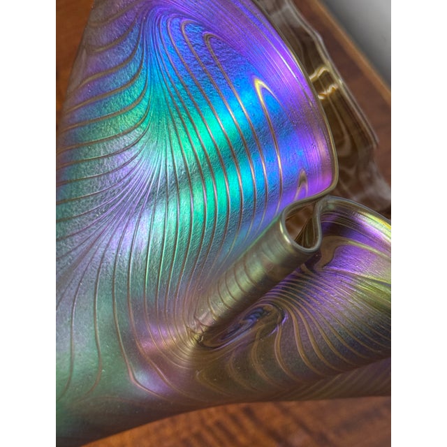 American Circa 1994 Bruce Freund Handblown Glass Vase For Sale - Image 3 of 12