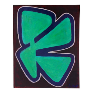 Contemporary Original Painting “Modernist Abstract in Turquoise” on Stretched Canvas by Auker