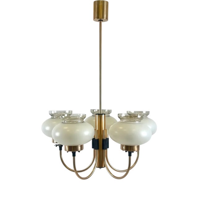 Mid-Century Modern German Five-Arm Hanging Light, 1970s For Sale