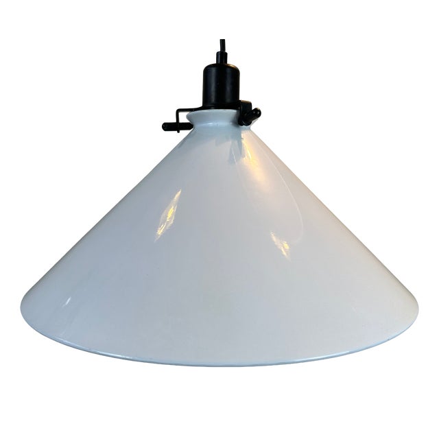 Vintage White Metal Pendant Lamps, 1980s, Set of 2 For Sale