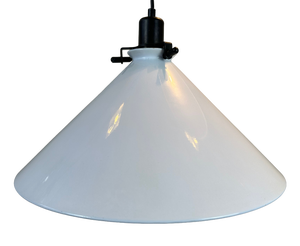 Vintage White Metal Pendant Lamps, 1980s, Set of 2
