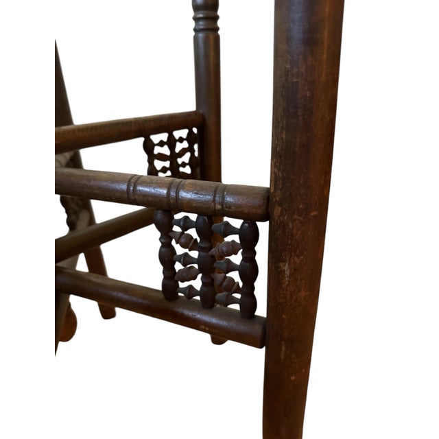 Brass Moroccan Engraved Brass Tray on Adjustable Wooden Stand. For Sale - Image 8 of 9