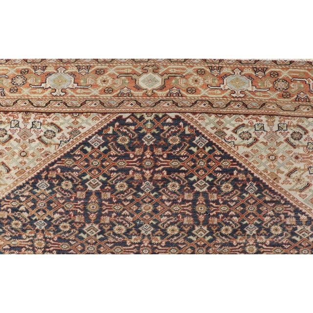 Antique Persian Farahan Rug With Dark Field Allover Herati Design For Sale - Image 10 of 15