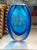 Vintage Mid Century Blue Art Glass Vase For Sale In Dallas - Image 6 of 7