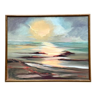Vintage Framed Seascape Oil Painting For Sale