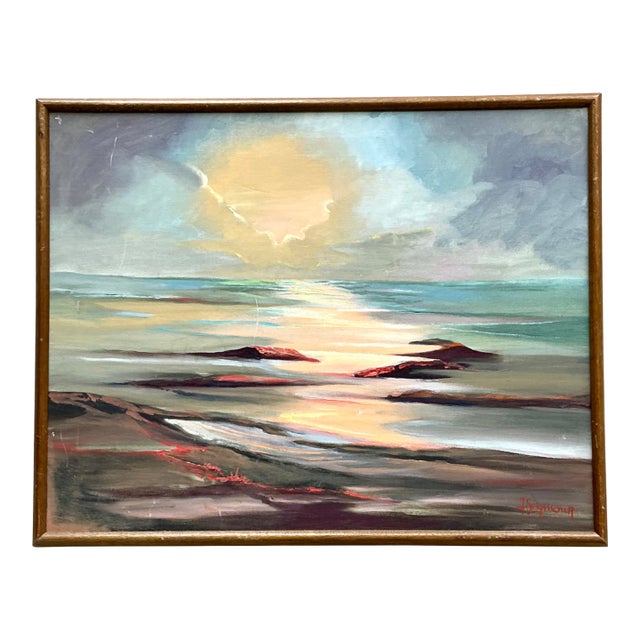Vintage Framed Seascape Oil Painting For Sale