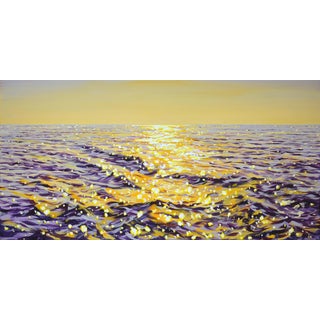 Early 21st Century Warm Ocean Light. Modern Original Hand Painting. For Sale