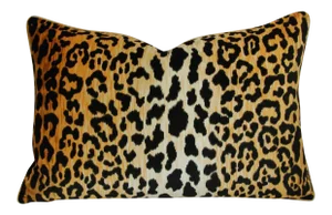 Hollywood Glam Leopard Spot Safari Velvety Cotton Feather & Down Pillow 26" x 18"