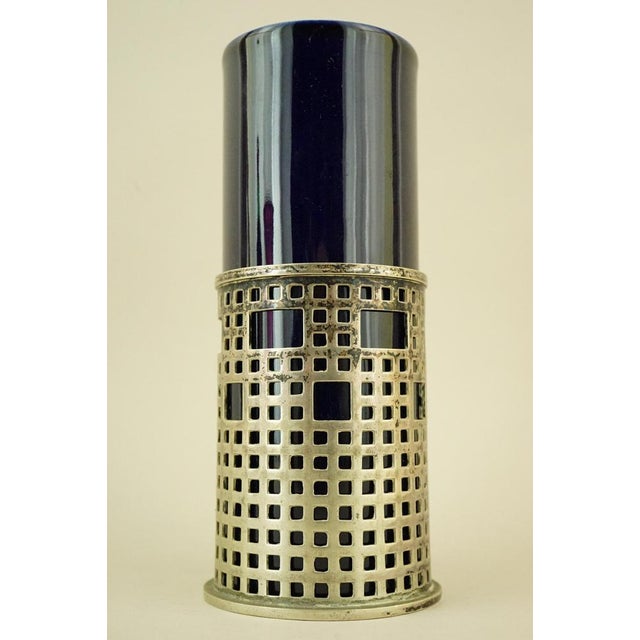 Art Deco Porcelain pen holder vase with silver metal stand EPS by Josef Hoffmann. Early 1900s - Austria For Sale - Image 6 of 18