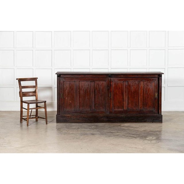 Large Antique English Scrumble Painted Pine Dresser Base, 1880 For Sale - Image 4 of 18