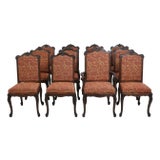 Set of 12 Paine French Louis XV Walnut Dining Chairs For Sale