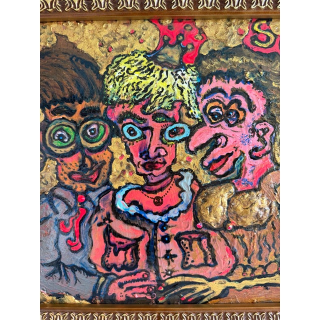 Serg Graff "Little Princess" Original Mixed Media Painting Framed Outsider Art For Sale - Image 10 of 11