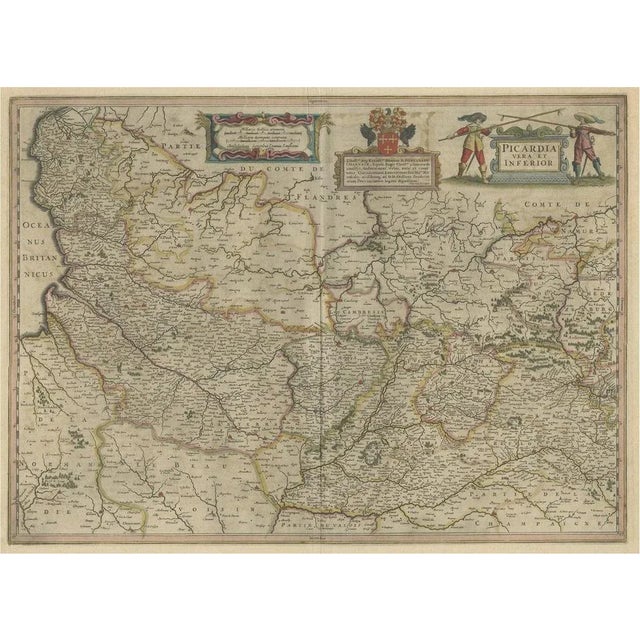 17th Century Antique Map of the Picardy Region of France, 1657 For Sale - Image 5 of 5