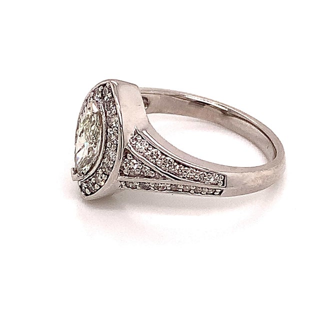 Diamond Ring 14k White Gold 0.45 TCW 4.88g Certified, Size 6.5 For Sale - Image 9 of 13