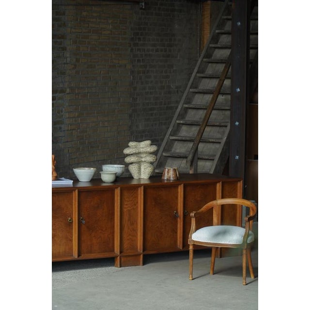 Gold Large Danish Modern Sculptural Oak Sideboard with Paneled Doors, 1950s For Sale - Image 8 of 18