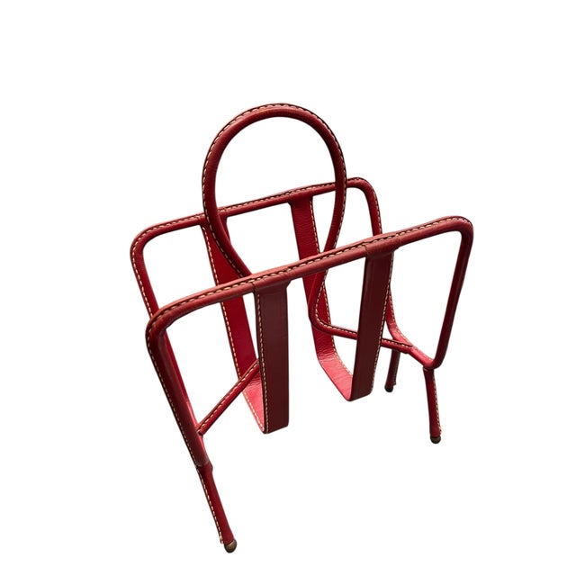 1950s Magazine Rack by Jacques Adnet, 1950s For Sale - Image 5 of 8