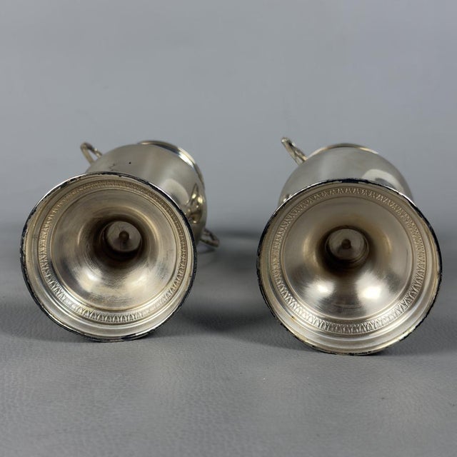 Handcrafted 800 Silver Amphora Vases, 20th Century, Set of 2 For Sale - Image 5 of 13