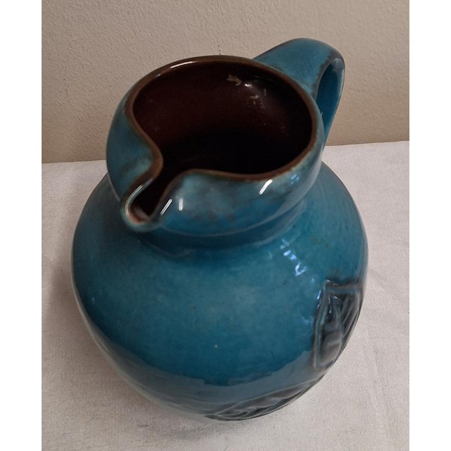 Vintage German Jug ​​in Blue-Green Glazed Ceramic by Carstens, 1970s For Sale - Image 3 of 5