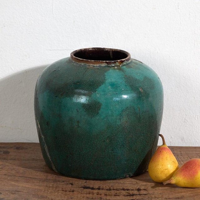 Antique Chinese Green Vase For Sale - Image 3 of 3