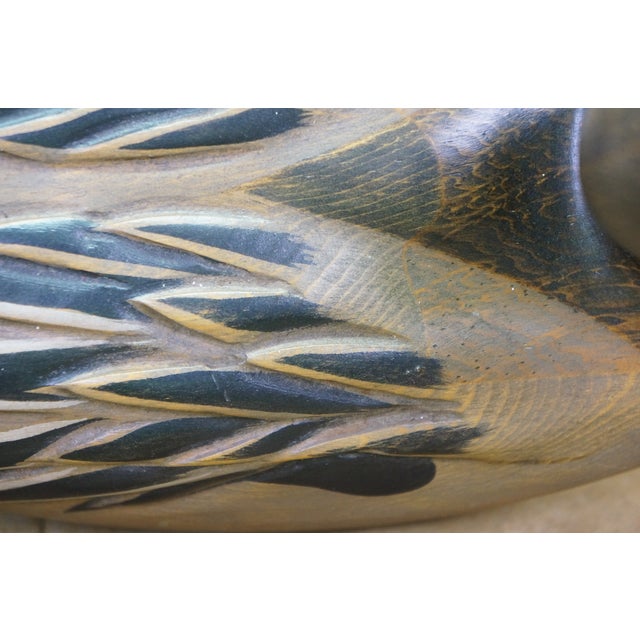 1980s Bob Hayden Windy Creek Hand Carved & Painted Wood Pintail Drake Duck Decoy 21" For Sale - Image 12 of 13