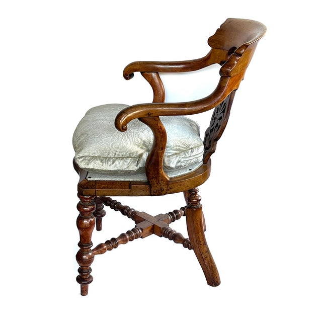Late 19th Century English Yew Wood Captain's Chair For Sale In San Francisco - Image 6 of 10