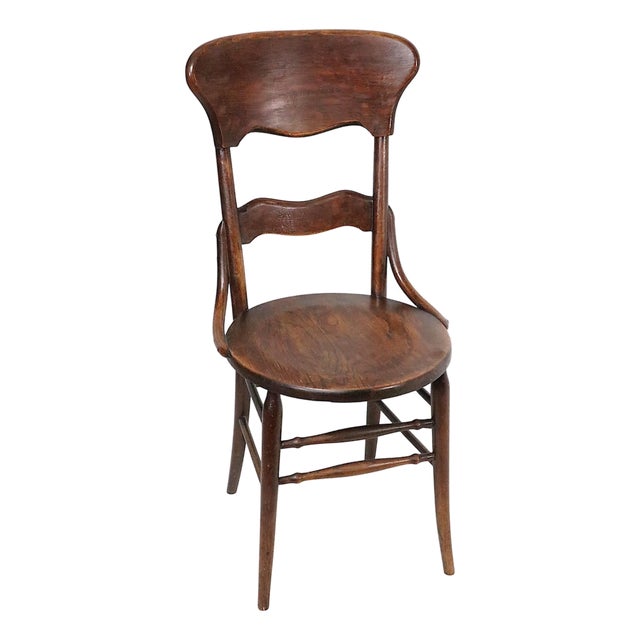 Early 20th Century Victorian Oak Bentwood Side Chair For Sale