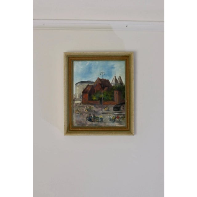 Ciris Nordstrandh, Mårtenstorget with Krognoshuset in Lundt, 1950s, Oil on Panel, Framed For Sale - Image 4 of 9