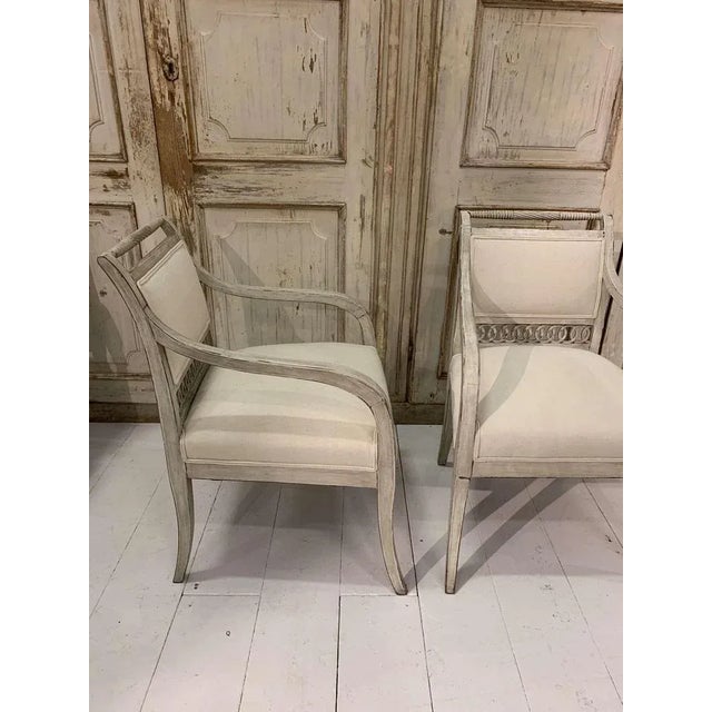 Set of 19th Century Swedish Open Armchairs with Fretwork Detail For Sale - Image 5 of 10