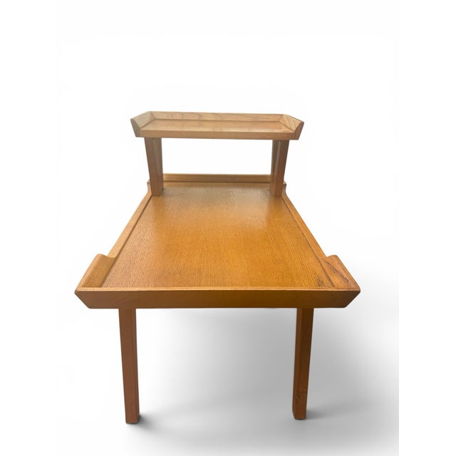 Lane Furniture Mid Century Modern Rare 1952 Lane Alta Vista Style No. 47 Two-Tier Oak End Tables – Pair For Sale - Image 4 of 12