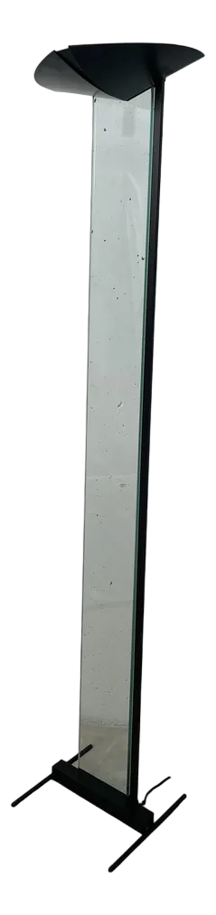 Glass and Metal Floor Lamp, 1980s