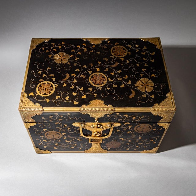 Metal Japanese Lacquer Chest For Sale - Image 7 of 11