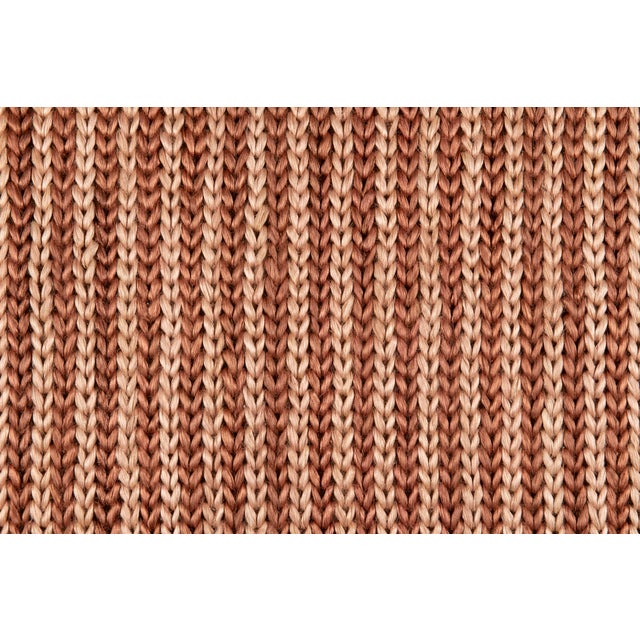 Transitional Part & Parcel Goods Jute Sample Jute Braid Rug, 6"x6", Topaz and Bisque Stripe For Sale - Image 3 of 5