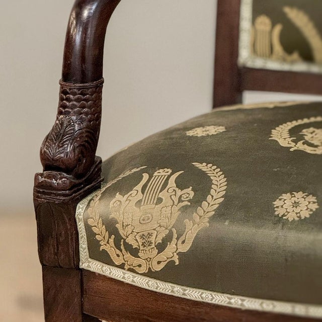 19th Century French Empire Period Mahogany Armchair For Sale - Image 15 of 18