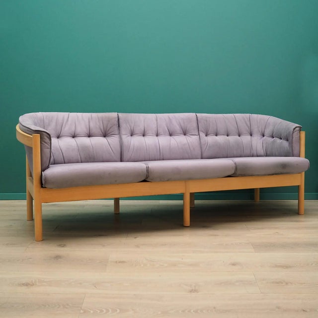 Danish Lilac Velour Sofa, 1970s For Sale - Image 14 of 14