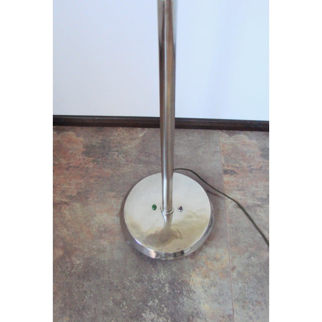 Cream Art Deco Floor Lamp in Nickel-Plated Steel, 1930s For Sale - Image 8 of 15
