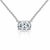 1-3 carat floating oval diamond pendant necklace set east-west on a delicate 14K gold cable chain. Diamond available in 1,...